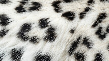 Detailed shot of a snow leopard's fur, each spot richly textured and vividly colored