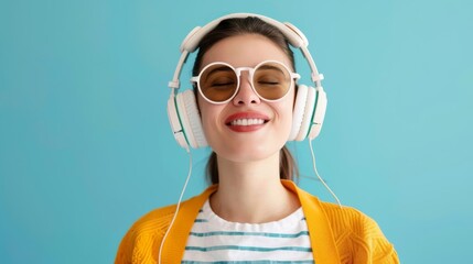 Music headphones happy