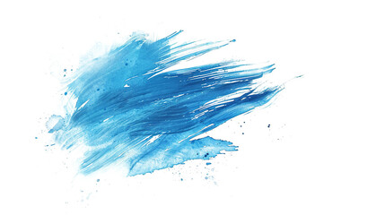 Cyan Blue Watercolor Paint Brush Strokes on Transparent Background PNG - Banner Line Water Color Smoke Fog Grunge
