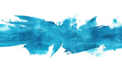 Cyan Blue Watercolor Paint Brush Strokes on Transparent Background PNG - Banner Line Water Color Smoke Fog Grunge
