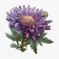 Watercolor cartoon flower