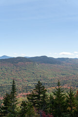 Views overlooking White Mountain National Forest during the beginning of Fall.