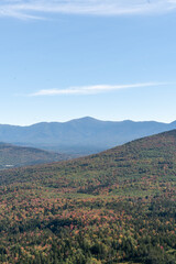 Views overlooking White Mountain National Forest during the beginning of Fall.