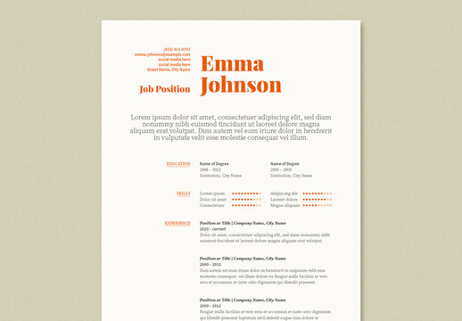 Classic and Contemporary Resume Layout