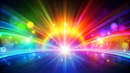 Obraz premium Abstract blurred rainbow light effect on background, rainbow, abstract, blurred, light, effect,colorful, vibrant, vivid