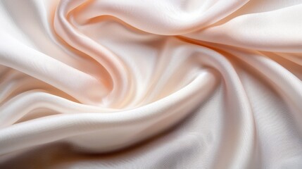 Beautiful and elegant cream-colored silk fabric with soft, flowing waves, creating a luxurious, sophisticated, and timeless texture for various high-end applications.