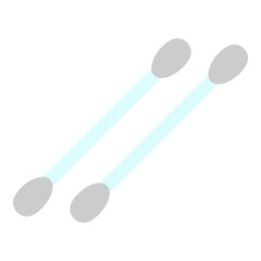  Illustration of Cotton Buds Flat Icon. Vector Design