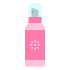  Illustration of Sunscreen Spray Flat Icon. Vector Design