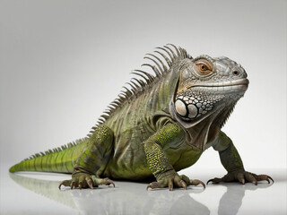 Obraz premium Green Iguana in a isolated background