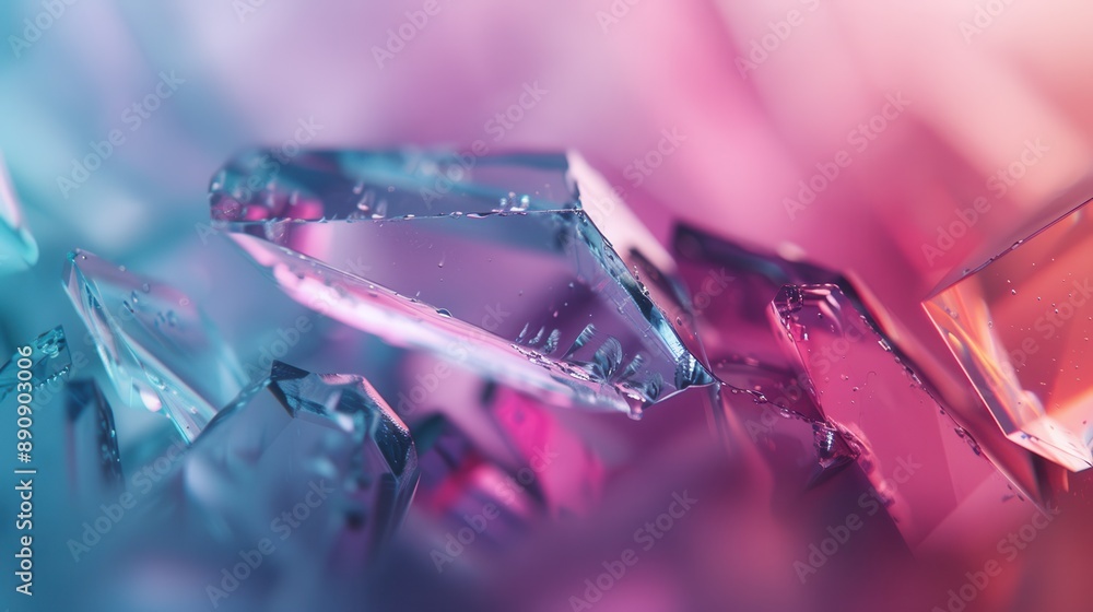 Poster vibrant and colorful crystals are captured in extreme close-up, showcasing their intricate and multi