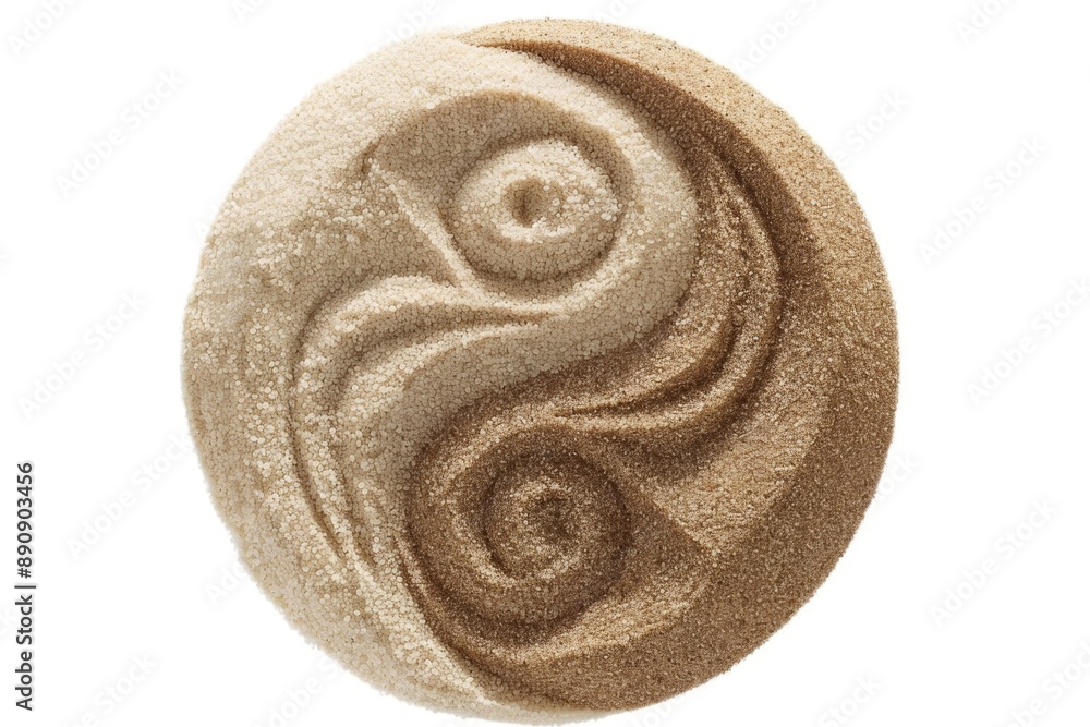 Poster a stone with a unique spiral design on its surface