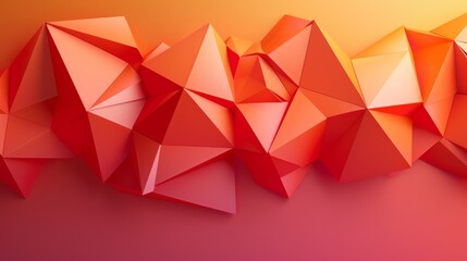 Gradient orange triangle 3d background