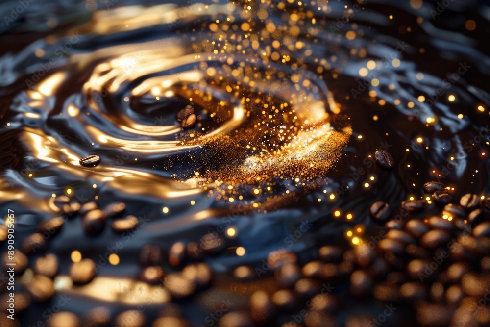 Poster close-up image of a water surface featuring a ripple effect