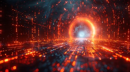 Product launch invitation with an open area and writing space available on the right side The card features innovative and futuristic design elements highlighting the introduction of a new product