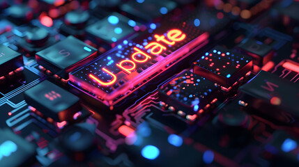 a Computer Keyboard Highlighting the Importance of Software Updates for Optimal Performance and Security