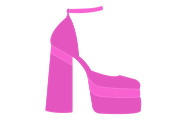 Pink Isolated Vector Platform Heel 