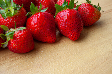 Strawberries with customizable space for text. Healthy food concept