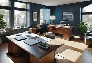 Luxury modern architect desk, office desk, home work desk,	
