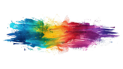 Colorful Watercolor Paint Brush Strokes on Transparent Background PNG - Banner Line Water Color Smoke Fog Grunge
