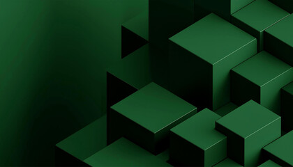 3D green block or cube background 