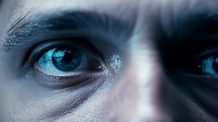 A closeup of the persons eyes widening in disbelief as they spot a translucent silhouette floating in the distance sending chills down their spine.