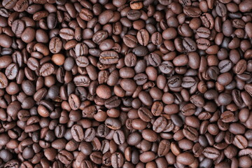 Roasted coffee beans for background