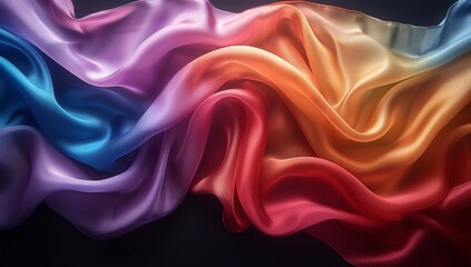 Obraz premium swirl of fabric in rainbow colors