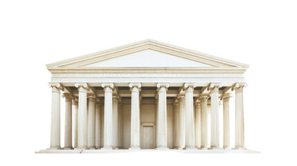 building with columns on a white isolated transparent background