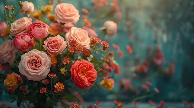 Wedding invitation with an open area and writing space available on the left side The card is adorned with romantic and timeless motifs inviting guests to celebrate the union of two people in love