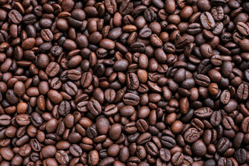 Roasted coffee beans for background