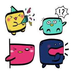 set of emoticon face expression