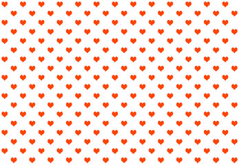 Heart OrangeRed color on white background. For Background.