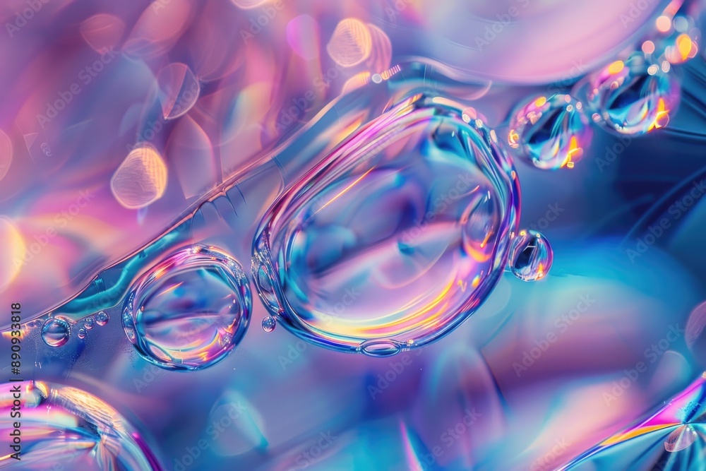 Poster a cluster of colorful bubbles