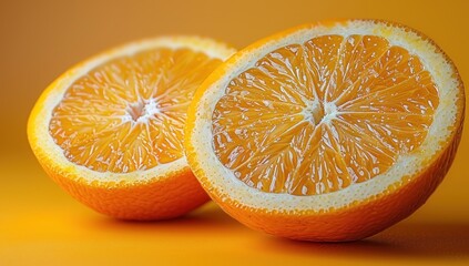 Fototapeta premium Closeup of Two Halved Oranges