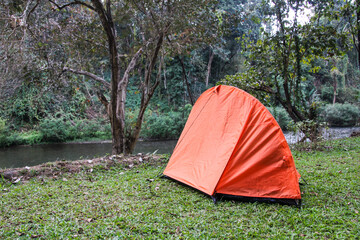tent in the forest