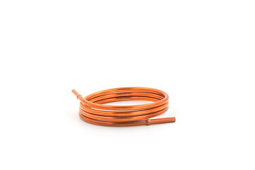 Naklejka premium Capillary Tube in Air conditioning on the white background