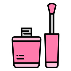 Illustration of Nail Polish Filled Icon . Vector Design