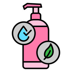 Illustration of Organic Shampoo Filled Icon . Vector Design