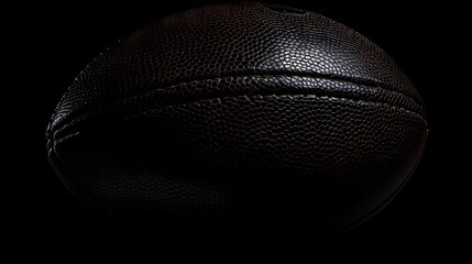 Fototapeta premium American football ball close up on black background. 