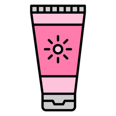 Illustration of Sunscreen Filled Icon. Vector Design