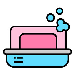 Illustration of Soap Bar Filled Icon . Vector Design