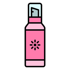 Illustration of Sunscreen Spray Filled Icon. Vector Design