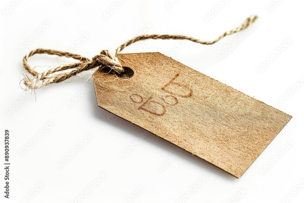 Poster A simple label with a message or identification number displayed on a clean white surface