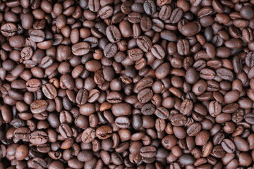 Roasted coffee beans for background