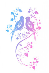 Naklejka premium The Romantic Lovebirds Tattoo of Symbol of Eternal Love and Connection. Ideal for tattoo parlor portfolios, romantic-themed marketing materials, and social media promotions.