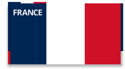 creative abstract flag of France with border left and border right of the flag of France and written word FRANCE