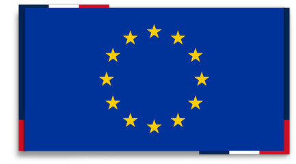 creative abstract flag of European Union with border left and border right of the flag of France