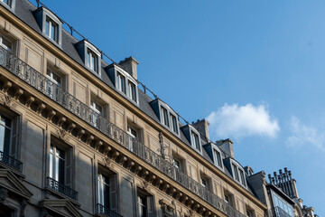 Obraz premium view of the city of light during the day on a blue sky day with its typical architecture