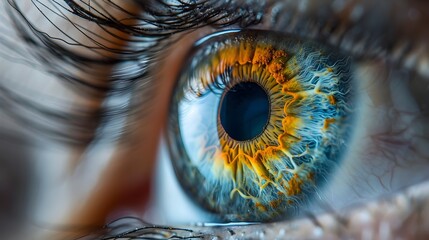 Captivating Close-Up Iris Portrait Showcasing Intricate Patterns and Color Variations