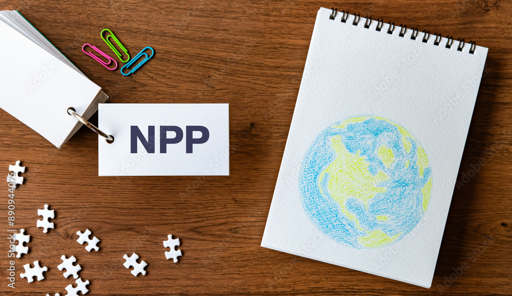 Poster there is word card with the word npp. it is an abbreviation for net primary production as eye-catchi